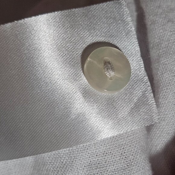 Orvis Womens Oversized White Linen Blend Button-Up Shirt - Picture 7 of 13